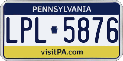 PA license plate LPL5876