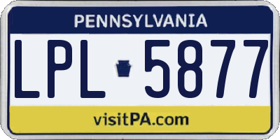 PA license plate LPL5877