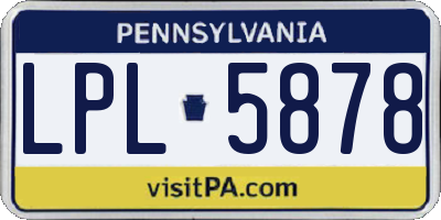 PA license plate LPL5878
