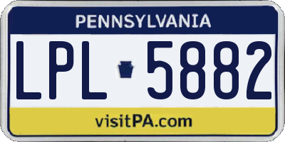 PA license plate LPL5882