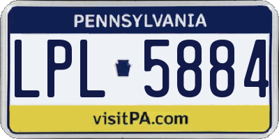 PA license plate LPL5884