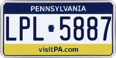 PA license plate LPL5887