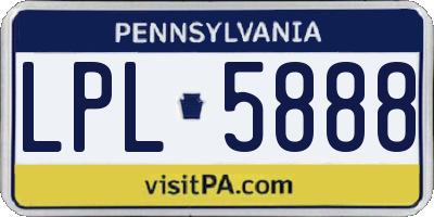 PA license plate LPL5888