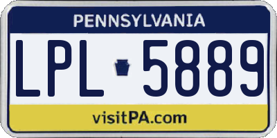 PA license plate LPL5889