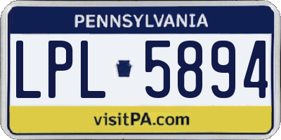 PA license plate LPL5894