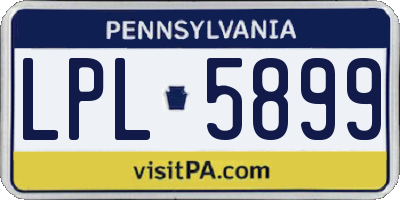 PA license plate LPL5899