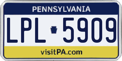 PA license plate LPL5909