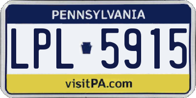 PA license plate LPL5915