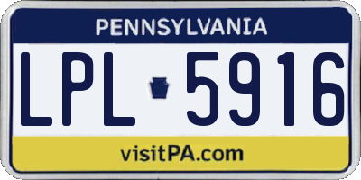 PA license plate LPL5916