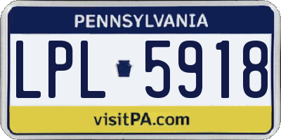 PA license plate LPL5918