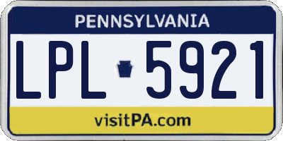 PA license plate LPL5921
