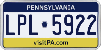 PA license plate LPL5922