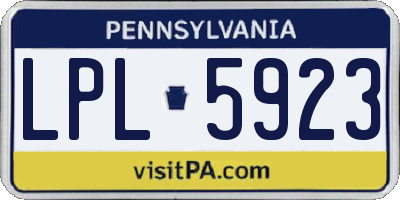 PA license plate LPL5923
