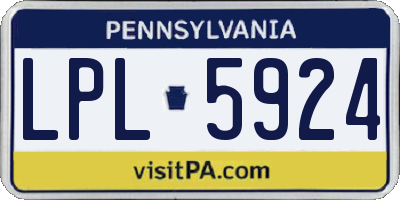 PA license plate LPL5924