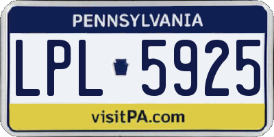 PA license plate LPL5925