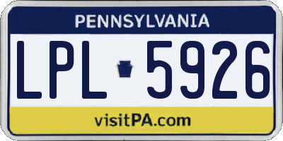PA license plate LPL5926