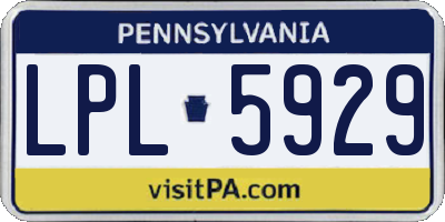 PA license plate LPL5929
