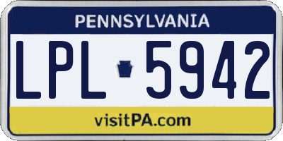 PA license plate LPL5942