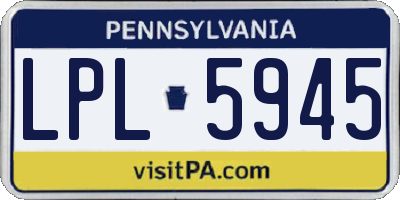 PA license plate LPL5945