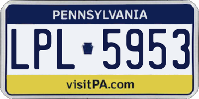 PA license plate LPL5953