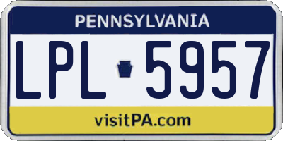 PA license plate LPL5957