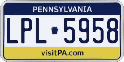 PA license plate LPL5958