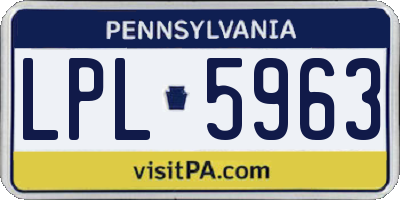 PA license plate LPL5963