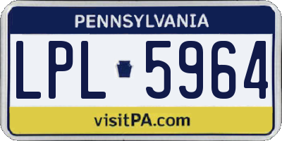 PA license plate LPL5964
