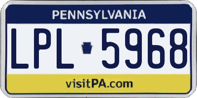 PA license plate LPL5968