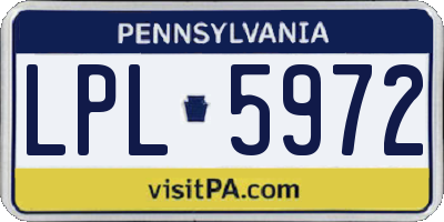 PA license plate LPL5972