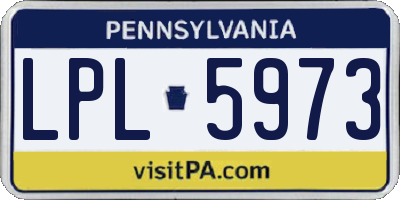 PA license plate LPL5973