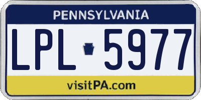PA license plate LPL5977