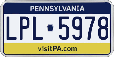 PA license plate LPL5978
