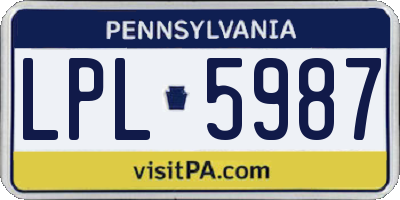 PA license plate LPL5987