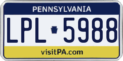 PA license plate LPL5988