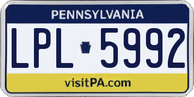 PA license plate LPL5992