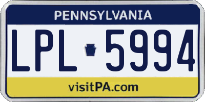 PA license plate LPL5994