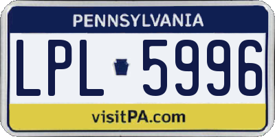 PA license plate LPL5996