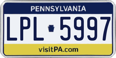 PA license plate LPL5997