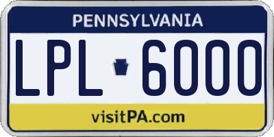 PA license plate LPL6000