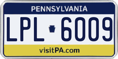 PA license plate LPL6009