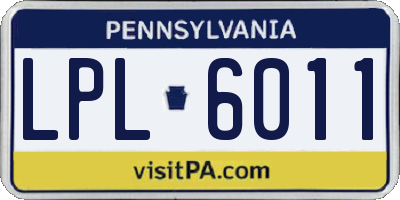 PA license plate LPL6011