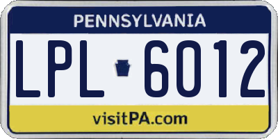 PA license plate LPL6012