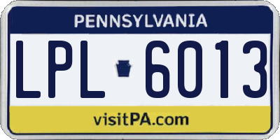 PA license plate LPL6013
