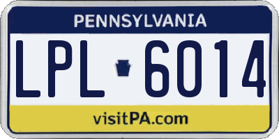 PA license plate LPL6014
