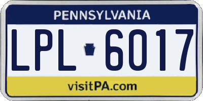 PA license plate LPL6017