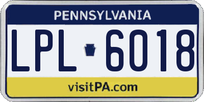 PA license plate LPL6018