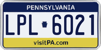 PA license plate LPL6021
