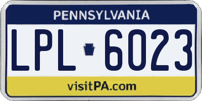 PA license plate LPL6023