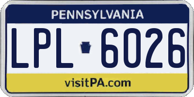 PA license plate LPL6026